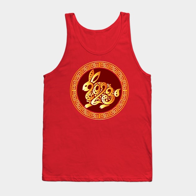 Chinese New Year 2023 - Year of the Yin Yan Rabbit Zodiac Tank Top by Gendon Design